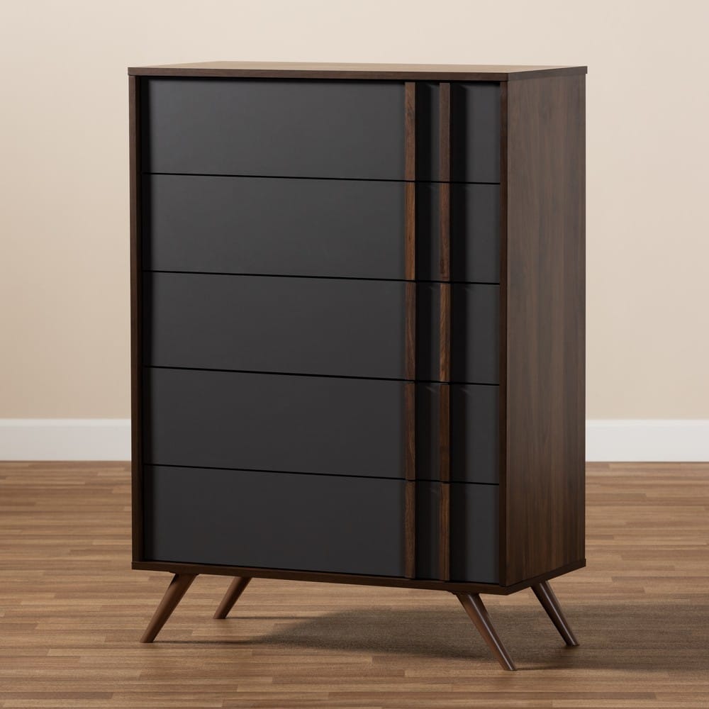 Baxton Studio - Naoki Chest in Grey/Walnut - LV15COD15230-Columbia/Dark Grey-5DW-Chest view 8