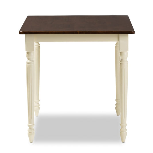 Baxton Studio - Napoleon Dining Table in "Cherry" Brown/Cream - Napoleon-Cherry/Buttermilk-DT view 2