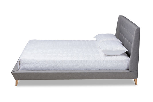 Baxton Studio - Naya King Size Bed - CF9061-Light Grey-King view 2