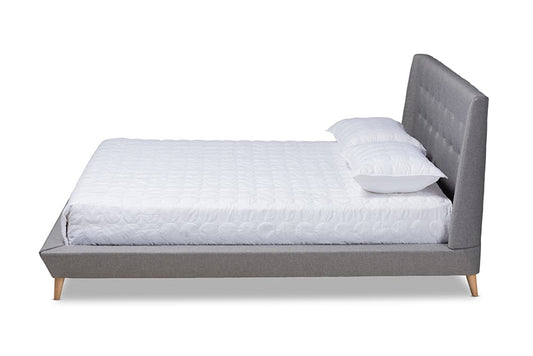 Baxton Studio - Naya King Size Bed - CF9061-Light Grey-King view 2