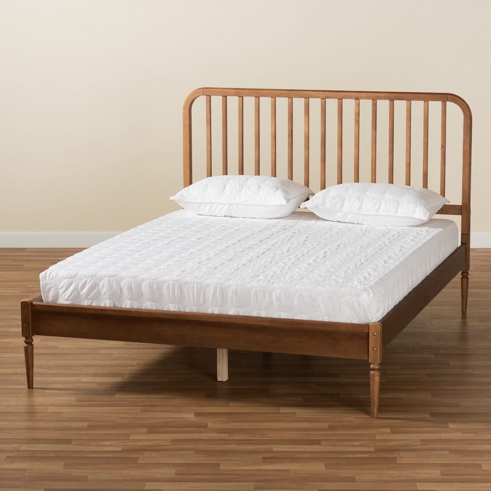 Baxton Studio - Neilan Queen Size Bed in Walnut Brown - MG0058-Walnut-Queen view 8