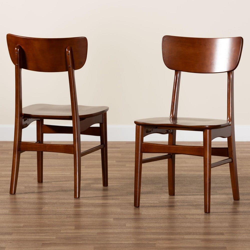 Baxton Studio - Netherlands Set of 2 Dining Chairs in "Walnut" Dark Brown - RT365-CHR view 8