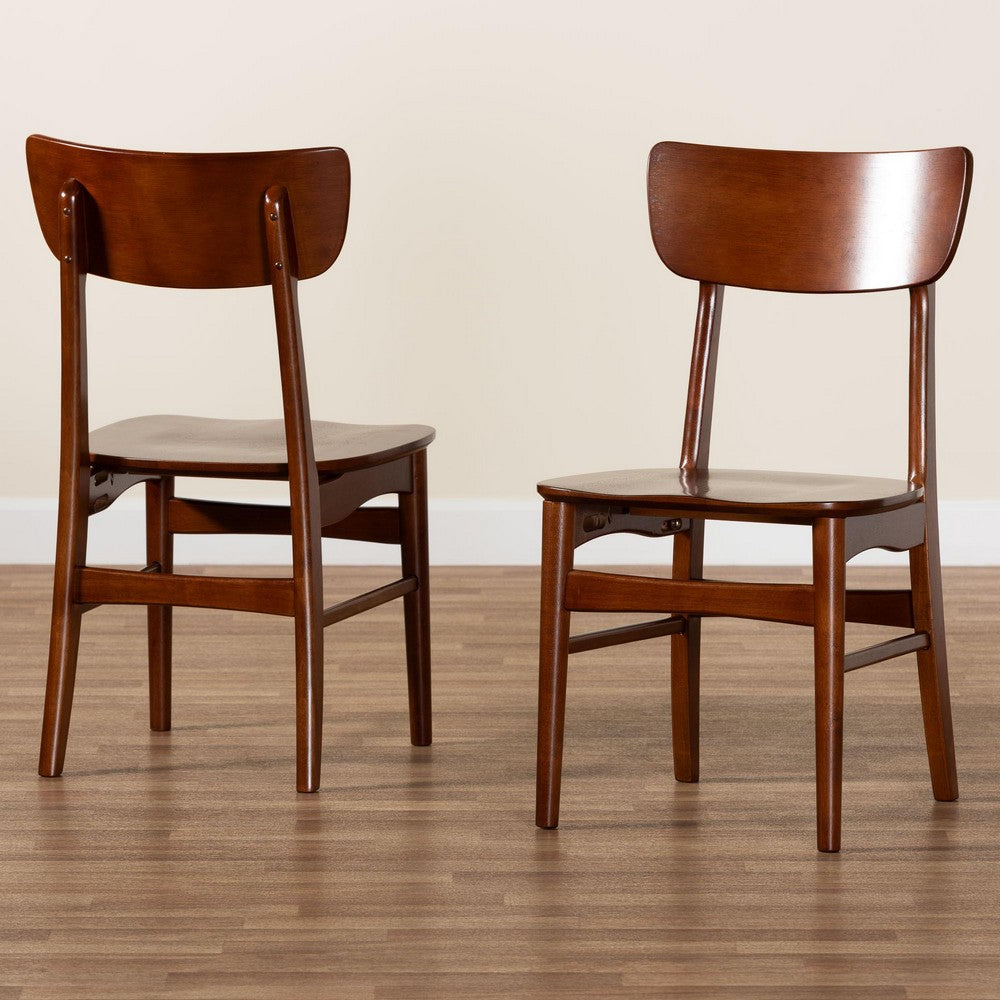 Baxton Studio - Netherlands Set of 2 Dining Chairs in "Walnut" Dark Brown - RT365-CHR view 8
