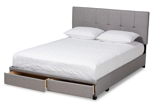 Baxton Studio - Netti King Size Bed - Netti-Grey-King view 2