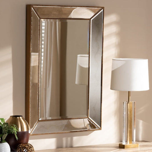 Baxton Studio - Neva Mirror in Antique Gold - RXW-6177 view 2