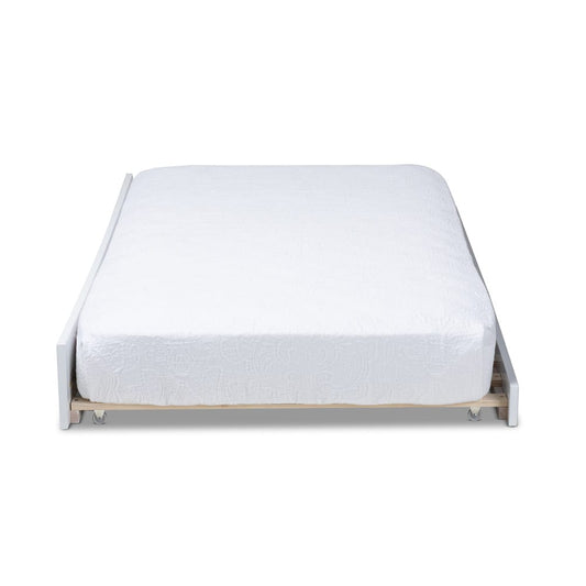 Baxton Studio - Neves Trundle in White - Neves-White-Trundle view 2