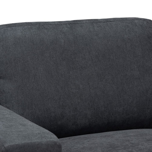 Baxton Studio - Nevin Sectional Sofa in Dark Grey - J099S-Dark Grey-RFC view 2