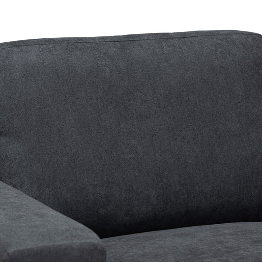 Baxton Studio - Nevin Sectional Sofa in Dark Grey - J099S-Dark Grey-RFC view 2