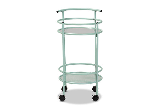 Baxton Studio - Newell Kitchen Cart - LCF20171-Mint Green-Cart view 2