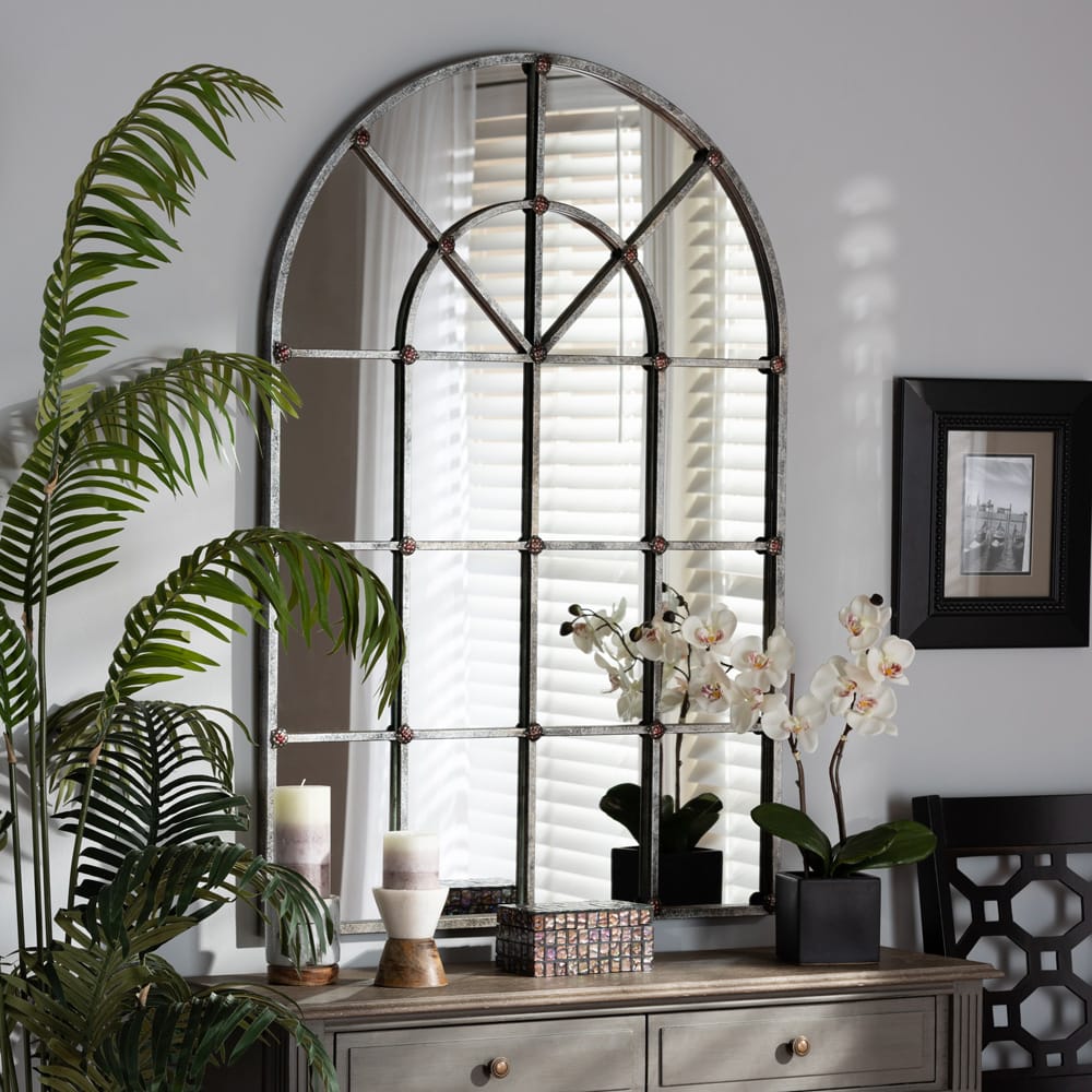 Baxton Studio - Newman Mirror in Mirror/Silver - RTB1358-2 view 2
