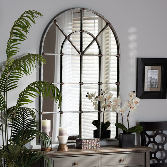 Baxton Studio - Newman Mirror in Mirror/Silver - RTB1358-2 view 2