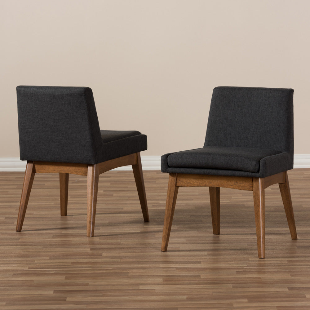 Baxton Studio - Nexus Set of 2 Dining Chairs in Dark Grey/"Walnut" Brown - BBT5280-Dark Grey-H1217-20 view 6