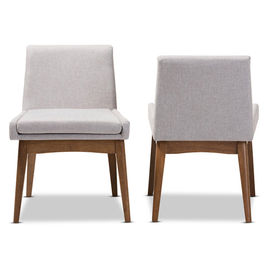Baxton Studio - Nexus Set of 2 Dining Chairs in Greyish Beige/"Walnut" Brown - BBT5280-Greyish Beige-DC-H1217-14 view 2
