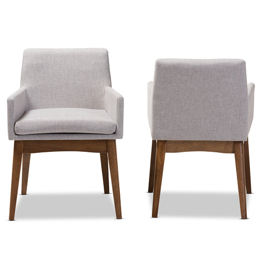 Baxton Studio - Nexus Set of 2 Dining Chairs in Greyish Beige/"Walnut" Brown - BBT5281-Greyish Beige-DC-H1217-14 view 2