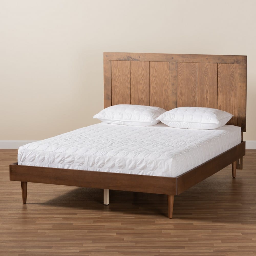 Baxton Studio - Nicola King Size Bed in Ash Walnut - Nicola-Ash Walnut-King view 7
