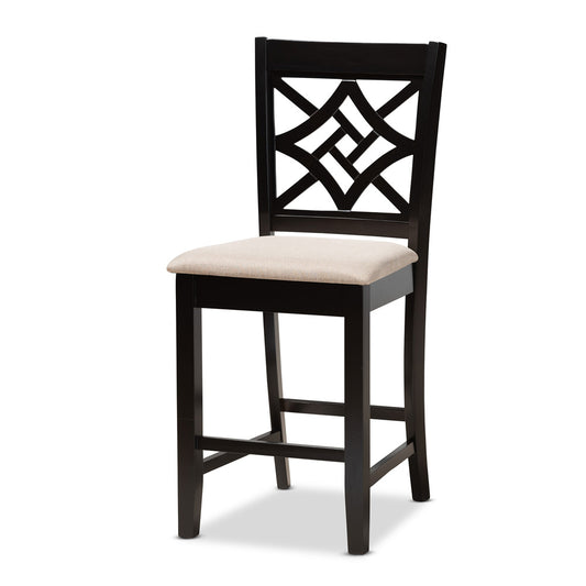 Baxton Studio - Nicolette Pub Set in Sand/Dark Brown - RH340P-Sand/Dark Brown-5PC Pub Set view 2