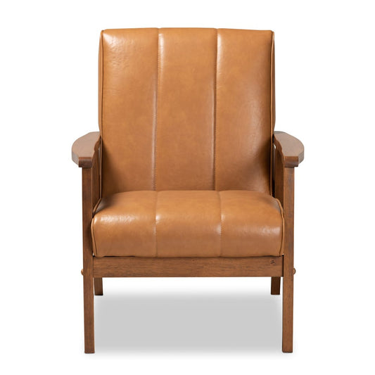 Baxton Studio - Nikko Chair in Tan/walnut brown - BBT8011A2-Tan Chair view 2