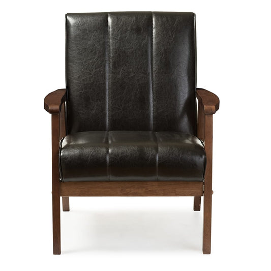 Baxton Studio - Nikko Living Room Chair in Black - BBT8011A2-Black Chair view 2