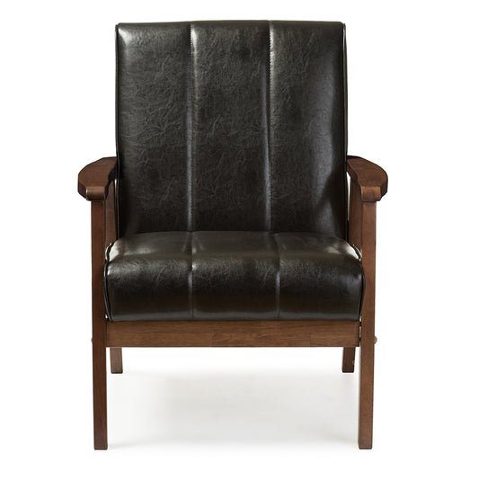 Baxton Studio - Nikko Living Room Chair in Black - BBT8011A2-Black Chair view 2
