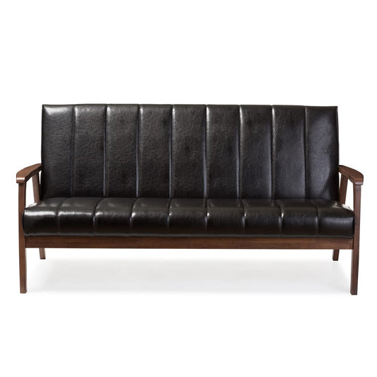 Baxton Studio - Nikko Sofa Set in Black - BBT8011A2-Black 3PC Set view 2