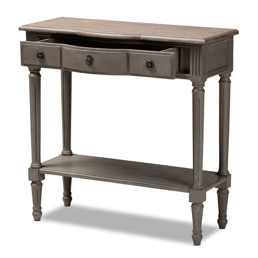 Baxton Studio - Noelle Console Table in Gray - AGE11-Console view 2