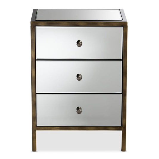 Baxton Studio - Nouria End Table in Silver - RTB1368-1 view 2