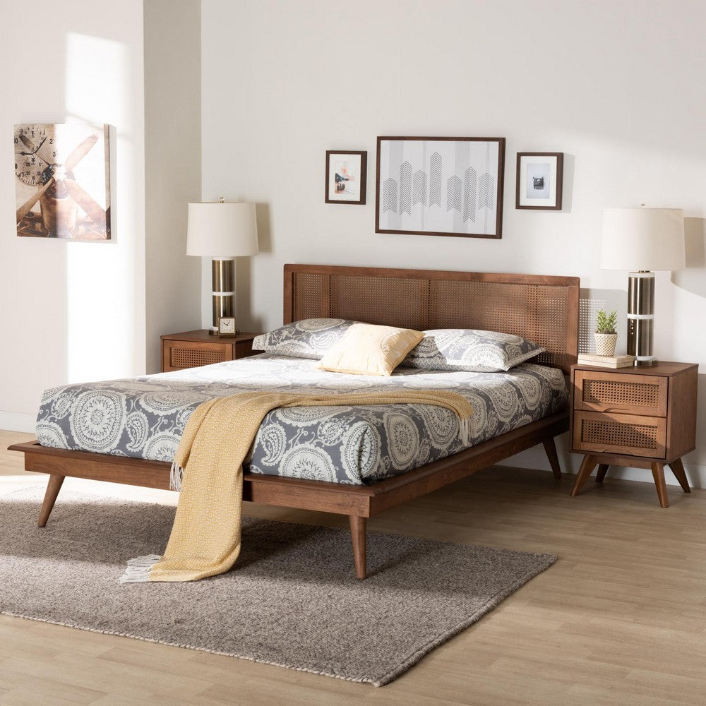 Baxton Studio - Nura Full Bedroom Set in Walnut Brown/Brown - Nura-Ash Walnut Rattan-Full 3PC Bedroom Set view 11