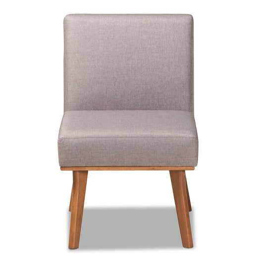 Baxton Studio - Odessa Dining Chair in Grey/walnut brown - BBT8054-Grey/Walnut-CC view 2