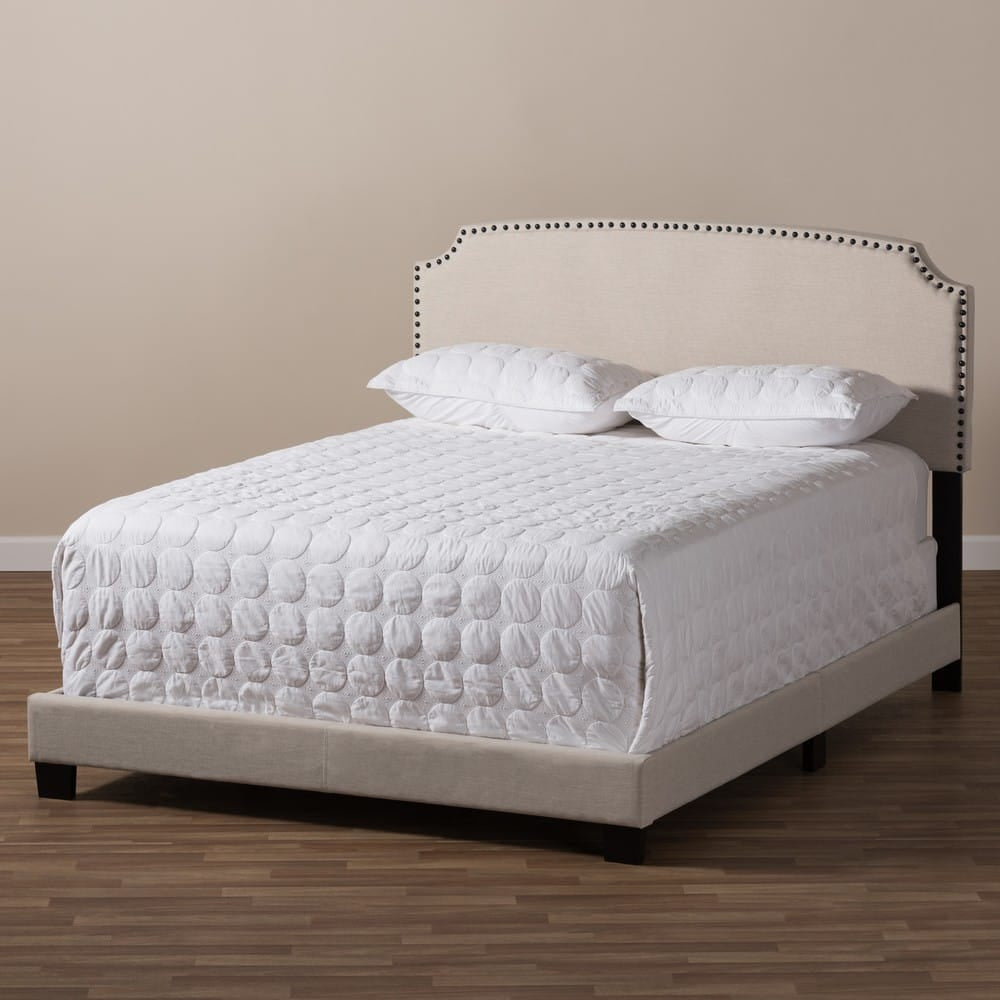 Baxton Studio - Odette Queen Size Bed in Light Beige - CF8747-S-Light Beige-Queen view 7