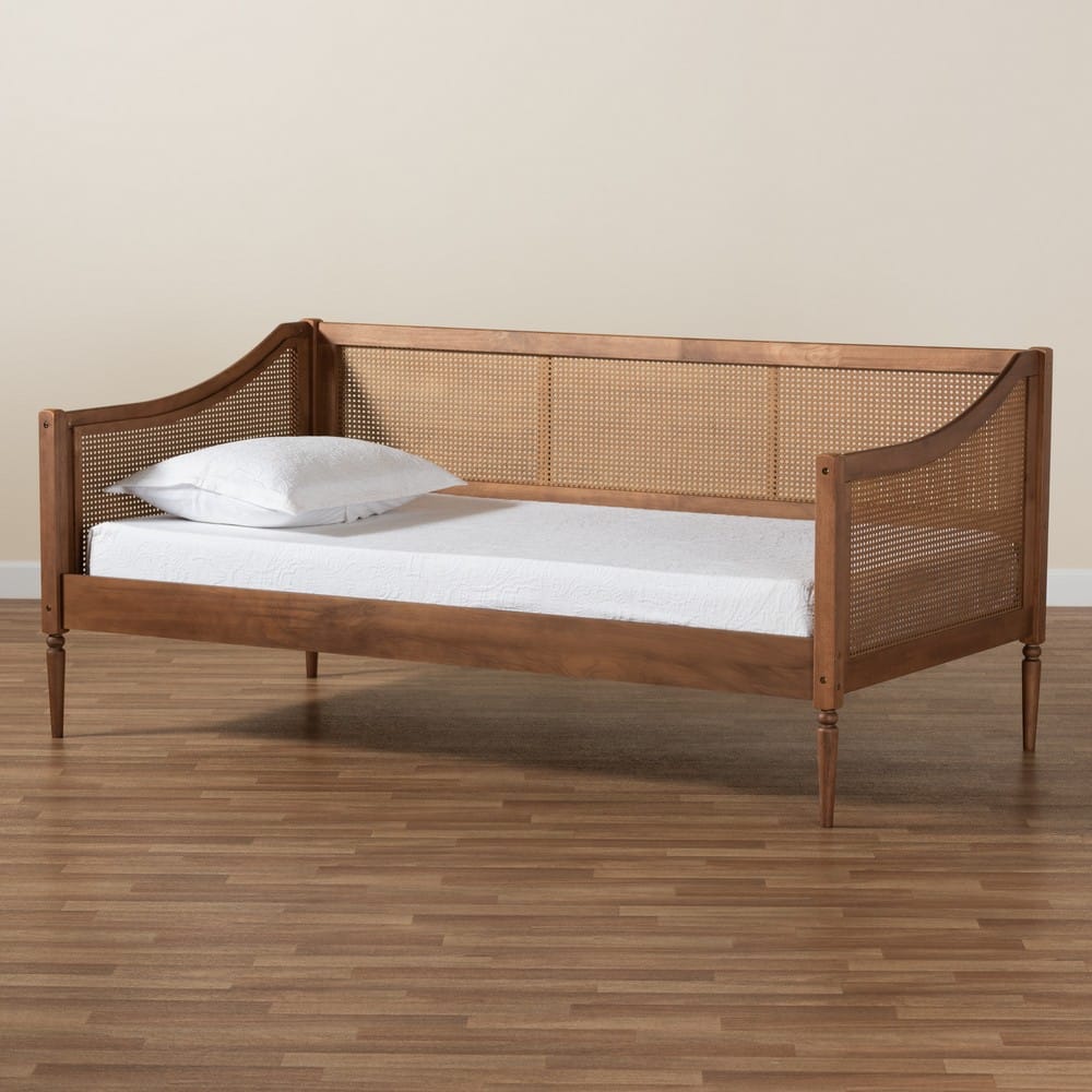 Baxton Studio - Ogden Twin Size Daybed in Walnut Brown - MG0074-Rattan/Walnut-Daybed view 8