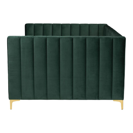 Baxton Studio - Oksana Full Size Daybed in Emerald Green/Gold - CF0344-Emerald Green Daybed-Full view 2