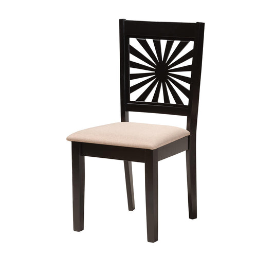 Baxton Studio - Olympia Dining Set in Beige/Espresso Brown - RH386C-Sand/Dark Brown-5PC Dining Set view 2
