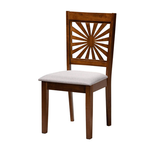 Baxton Studio - Olympia Dining Set in Grey/Walnut Brown - RH386C-Grey/Walnut-7PC Dining Set view 2