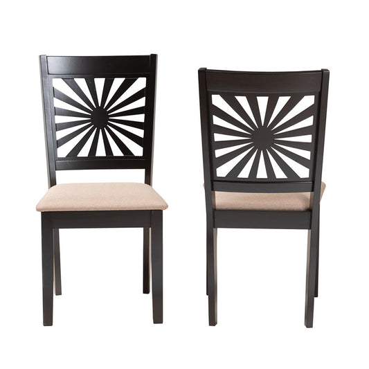 Baxton Studio - Olympia Set of 2 Dining Chairs in Beige/Espresso Brown - RH386C-Sand/Dark Brown-DC-2PK view 2