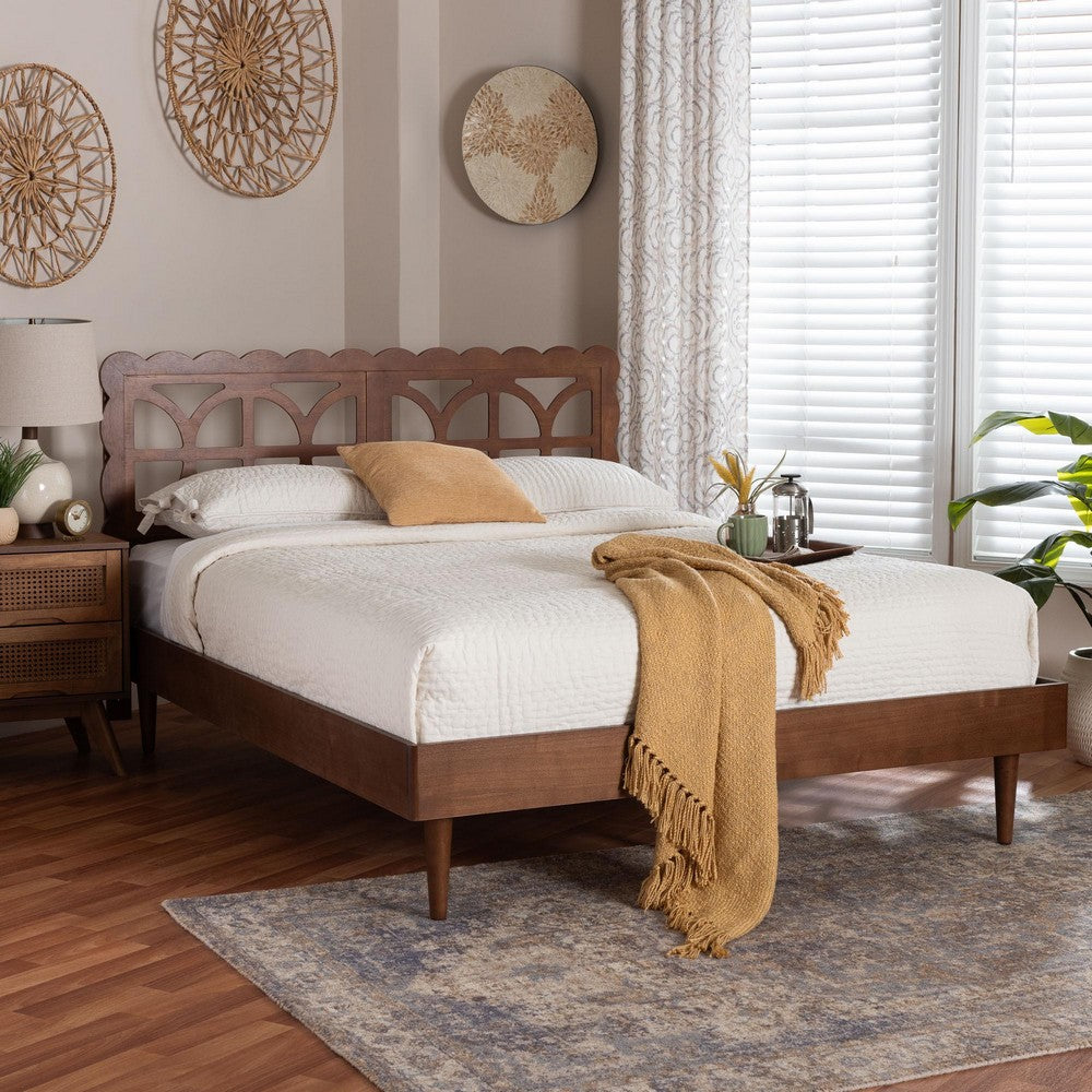 Baxton Studio - Onyeka Queen Size Bed in Ash Walnut - Onyeka-Ash Walnut-Queen view 7