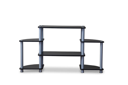 Baxton Studio - Orbit TV Stand in Black/Silver - TR-124 view 2