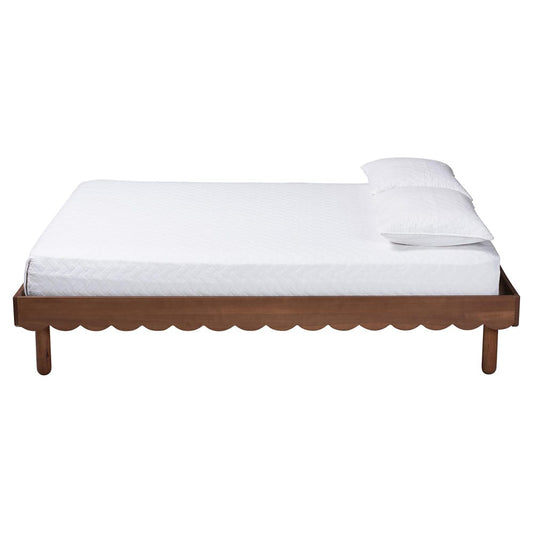 Baxton Studio - Orianthe Queen Size Bed Frame in Walnut Brown - MG0245-Walnut Rattan-Bed Frame-Queen view 2