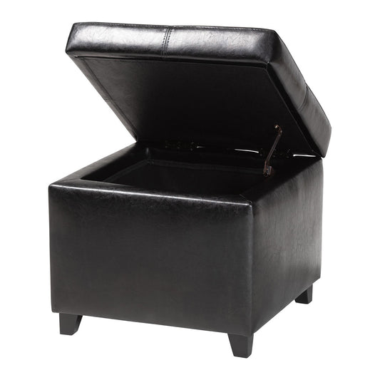 Baxton Studio - Ottoman in Black - 0380-023-black view 2