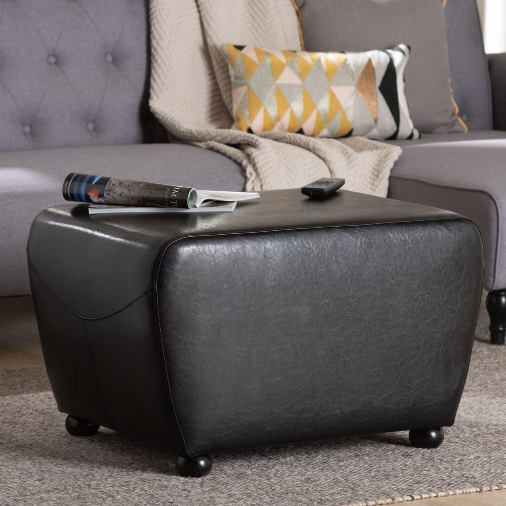 Baxton Studio - Ottoman in Black - Y-051-023-black view 6