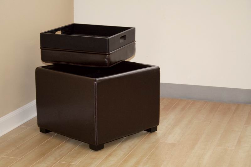 Baxton Studio - Ottoman in Dark Brown - D-219-DU001 view 3