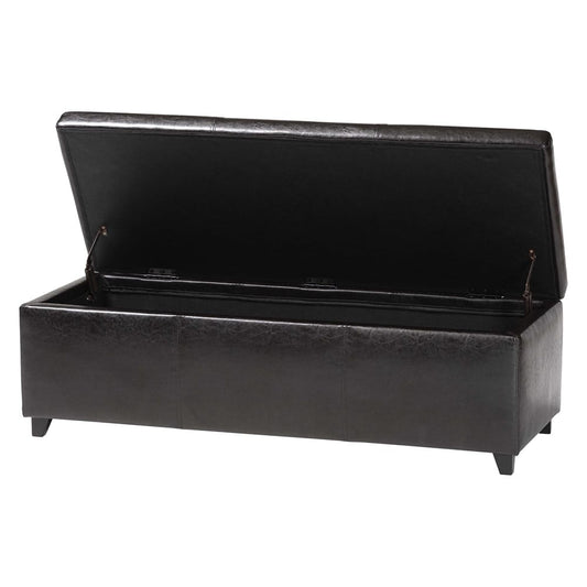 Baxton Studio - Ottoman in Dark Brown - Y-161-001-dark brown view 2