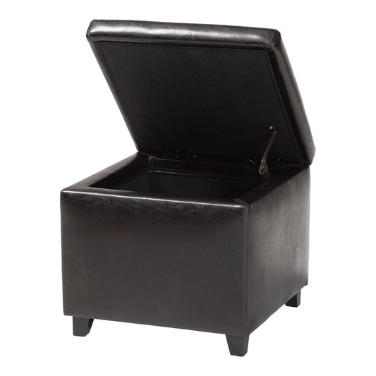 Baxton Studio - Ottoman in Dark Brown - Y-162-001-dark brown view 2