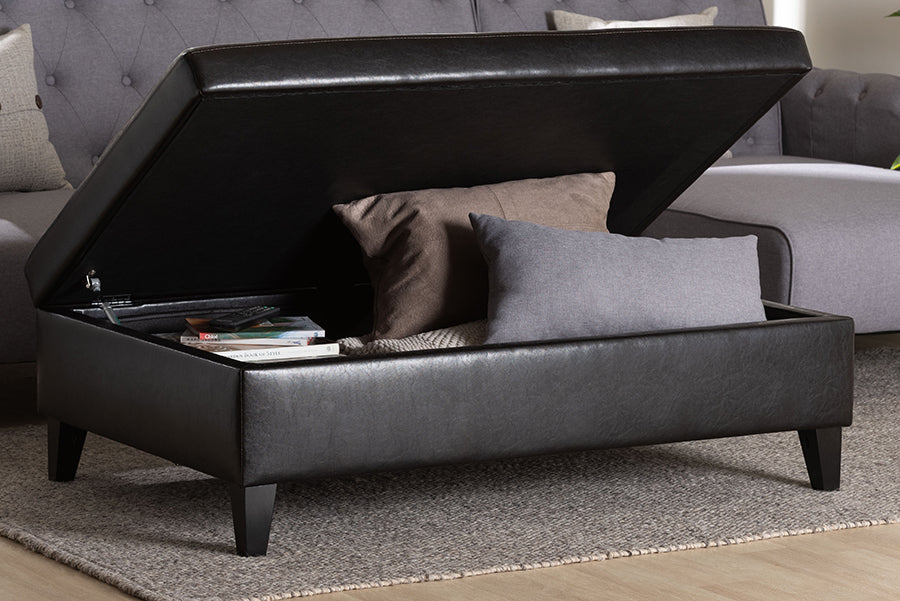 Baxton Studio - Ottoman in Dark Brown - Y-192-001-dark brown view 10