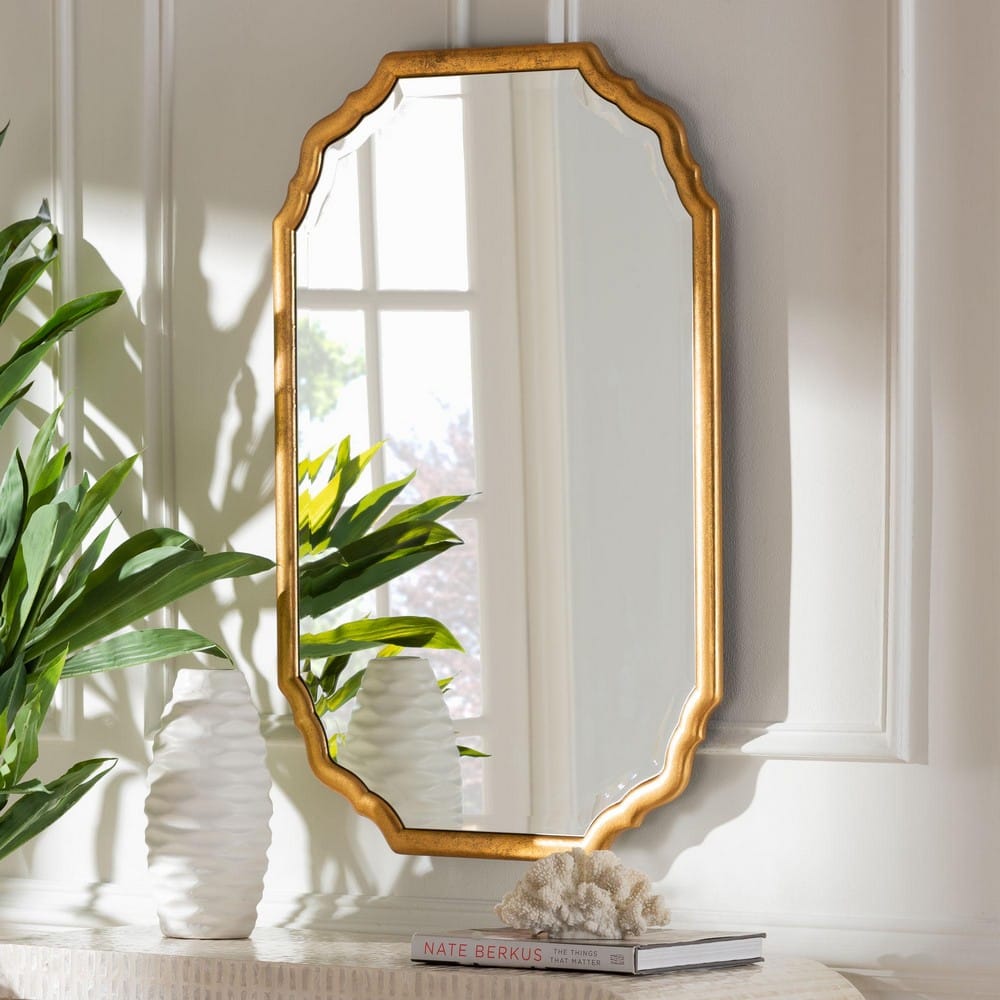 Baxton Studio - Pacino Mirror in Antique Goldleaf - RXW-10957-Wall Mirror view 4