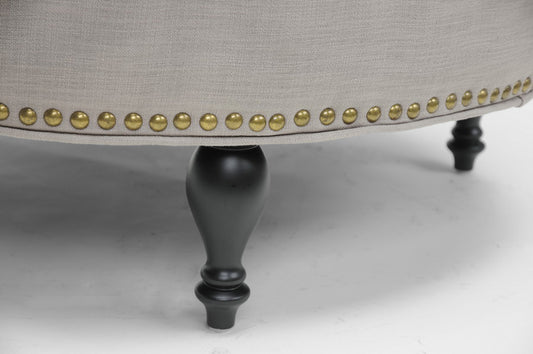 Baxton Studio - Palfrey Ottoman in Beige - 531-Beige-OTTO view 2