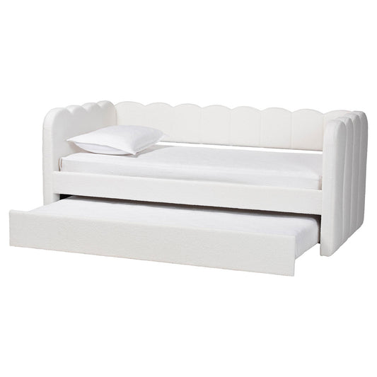 Baxton Studio - Palmer Daybed in Cream - SP1066-B-CF0034 Cream Teddy Bear Fabric Daybed-Twin view 2
