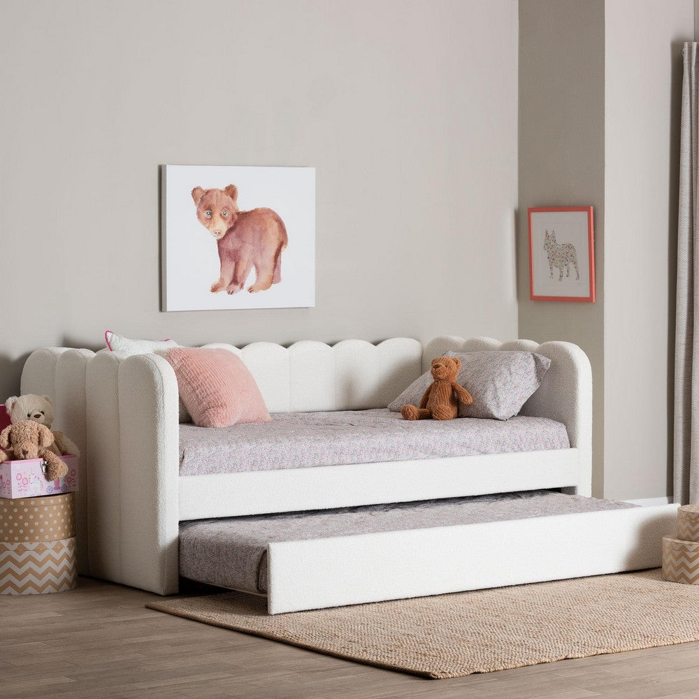 Baxton Studio - Palmer Daybed in Cream - SP1066-B-CF0034 Cream Teddy Bear Fabric Daybed-Twin view 9