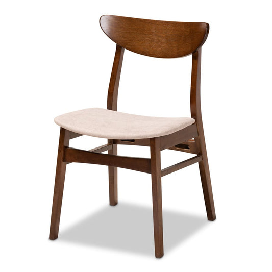 Baxton Studio - Paras Dining Set in Light Beige/Walnut Brown/Marble - Paras-Latte/Walnut-5PC Dining Set view 2