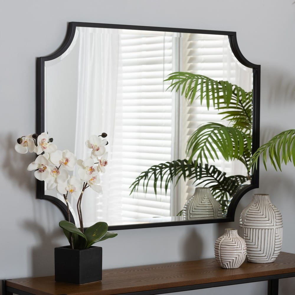 Baxton Studio - Parcenet Mirror in Black - RXW-10148 view 4