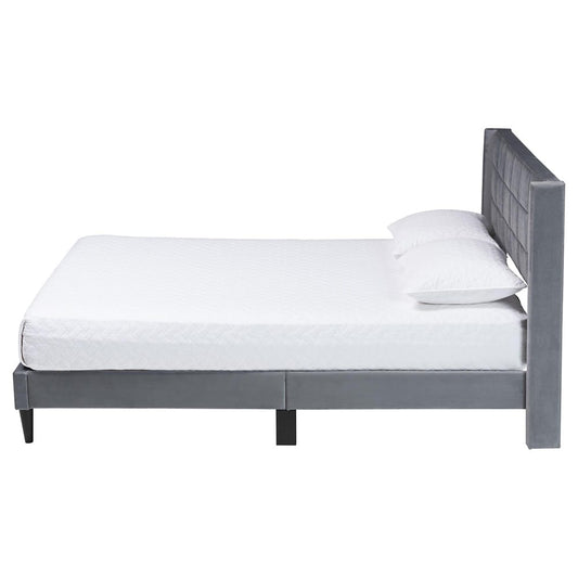 Baxton Studio - Payne Queen Size Bed in Grey/Black - CFSP0835-C-Grey-Queen view 2